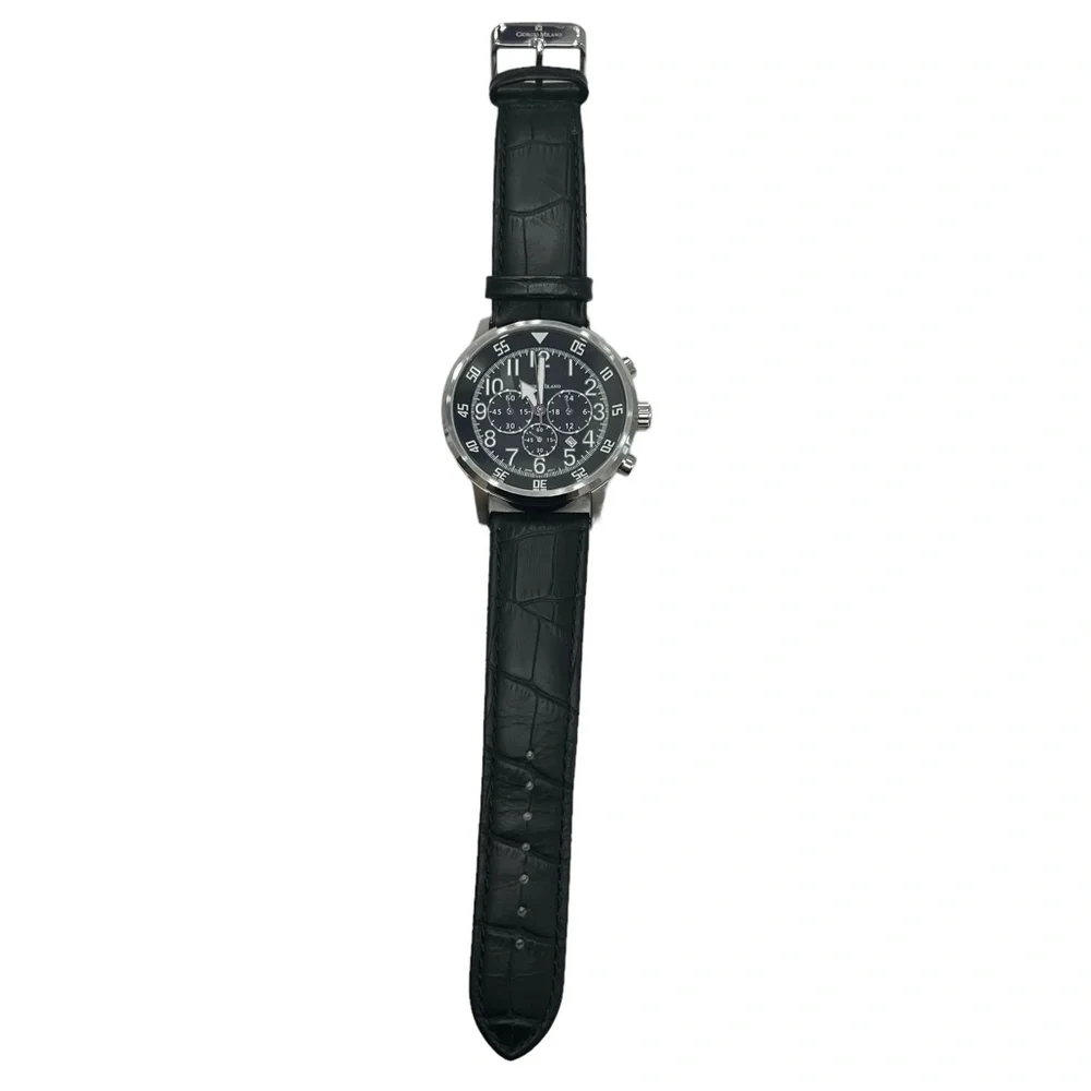 GIORGIO MILANO STAINLESS STEEL CHRONOGRAPH BLACK DIAL QUARTZ WATCH GM853SLBK